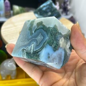 Moss Agate Cube 🧊